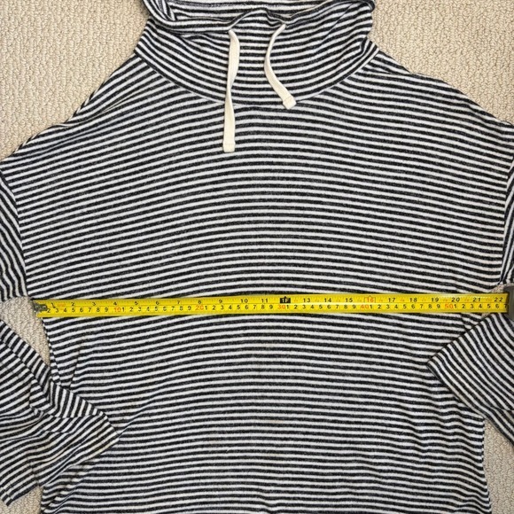 Lucky Brand Striped Cowl Neck Pullover Sweater Top Long Sleeve Casual Women's L - Picture 10 of 13